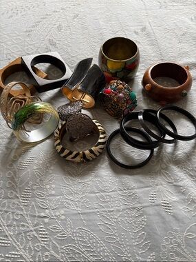 Rare and Beautiful Mixed Bangle Bracelet Lot - Assorted Colors and Styles